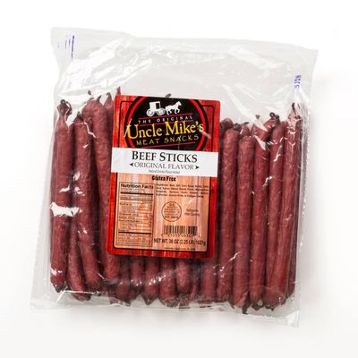 Uncle Mike&#39;s Original Beef Sticks Gluten Free Meat Snacks 36 Pieces, Original Flavor