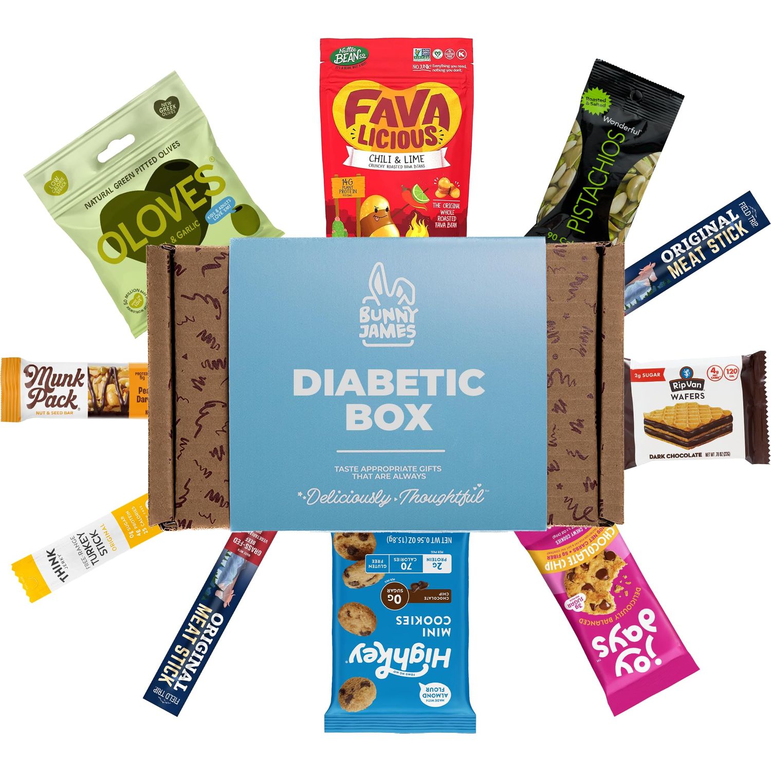 Diabetic Snack Box - Low Sugar Variety Pack | Healthy Snack Box with Low Carb, Low Sugar Snacks | Ideal Gift for Diabetics, Keto-Friendly, Guilt-Free Treats for Diabetes, Healthy Snacking