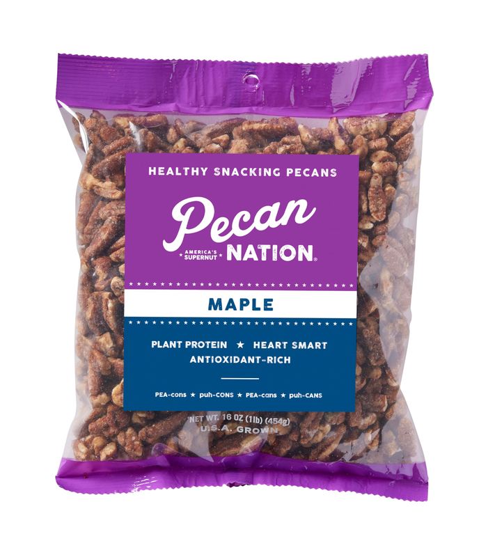 Pecan Nation Maple Flavored Roasted Sweet Pecan Pieces 16 oz., Natural, No preservatives, Antioxidant-Rich, Non-GMO, Healthy Nut Snack for Adults and Kids (2 Pack)