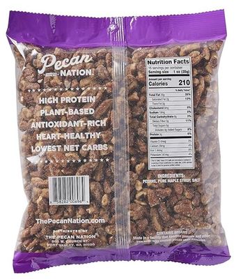 Pecan Nation Maple Flavored Roasted Sweet Pecan Pieces 16 oz., Natural, No preservatives, Antioxidant-Rich, Non-GMO, Healthy Nut Snack for Adults and Kids (2 Pack)