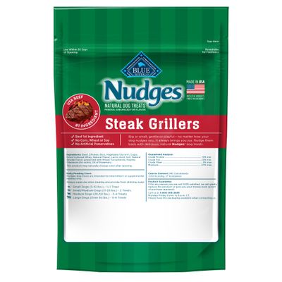 Blue Buffalo Nudges Grillers Dog Treats, Steak, 5-oz. Seasonal Bag