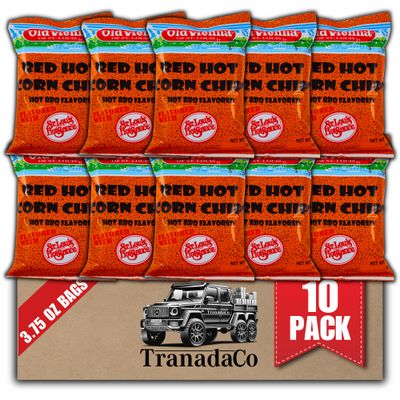Old Vienna of St. Louis Red Hot Corn Chips 3.75oz Bags (10 Pack) Snack Box by TranadaCo