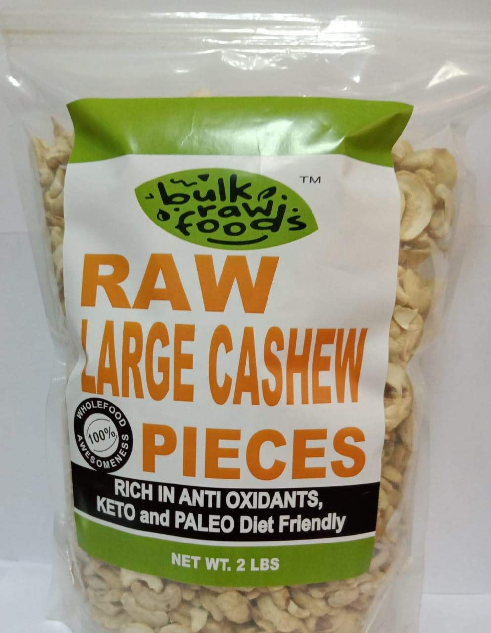 RAW Cashew Pieces 3 LB Natural Large Pieces (Ideal Milk Grade) (KETO and Paleo Diet Friendly Gluten-Free Snacks) Packs by BulkRawFoods ( Large Pieces, 3 Pounds)