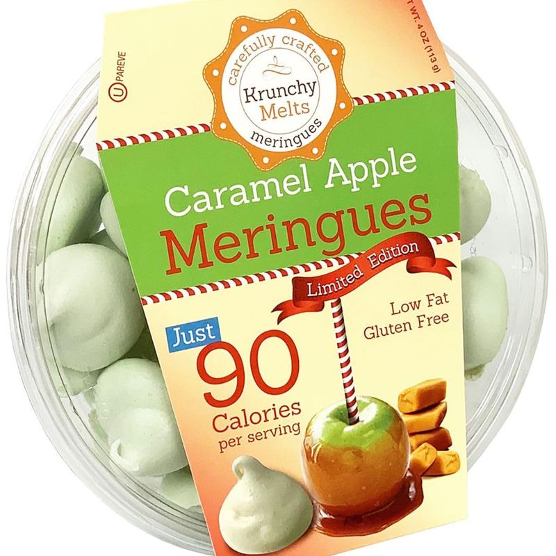 Krunchy Melts Original Meringue Cookies | Caramel Apple Flavor | Only 90 Calories Per Serving | Low Fat, Gluten Free, Dairy Free (4 Oz)
