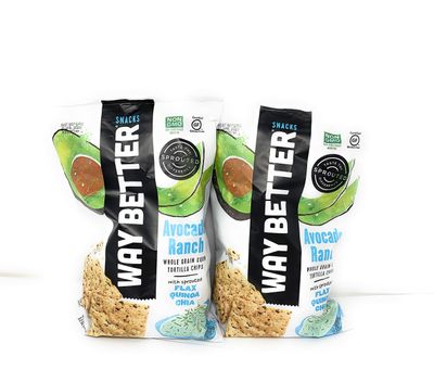 Way Better Snacks Whole Grain Corn Tortilla Chips Avocado Ranch 5.5 oz, Pack of 2