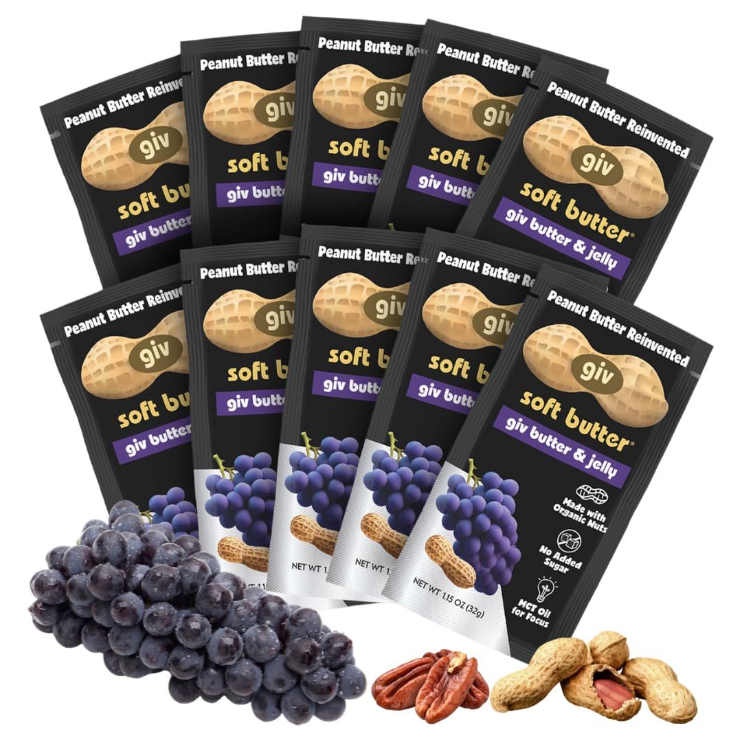 Peanut Butter Reinvented. Peanut Butter &amp; Jelly All Natural No Added Sugar Healthy Snacks for Kids &amp; GLP-1 Friendly Healthy Snacks for Adults wMCT Oil for Energy &amp; Focus - Vegan, Keto, Gluten Free