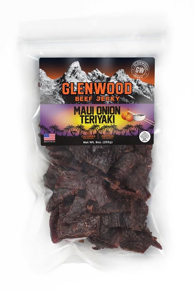 Glenwood Snacks Beef Jerky Maui Onion Teriyaki Jerky 9 Ounce Resealable Bag