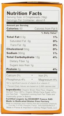 Le Pain des Fleurs Crispbread, Quinoa, 5.3 Ounce