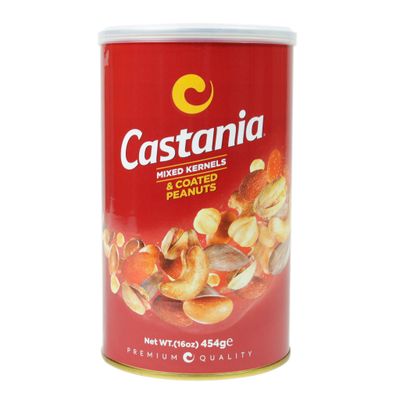 Castania BBQ Lebanese Nuts, Mixed Kernels with Kri Kri, Pistachios, Almonds, Cashews, Hazelnuts, &amp; Peanuts, Cholesterol Free 16oz