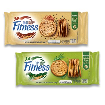 Osem Fitness Thin Crackers (2-Pack Variety) 1 Rosemary, 1 Multi Seed. 100 Calorie Per Serving, Whole Grain, Kosher Certified - Perfect for Dips and Spreads