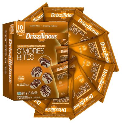 Drizzilicious S&#39;mores Rice Crisp, 10 Packs, Non GMO, 0.74 Ounces (Pack Of 6)