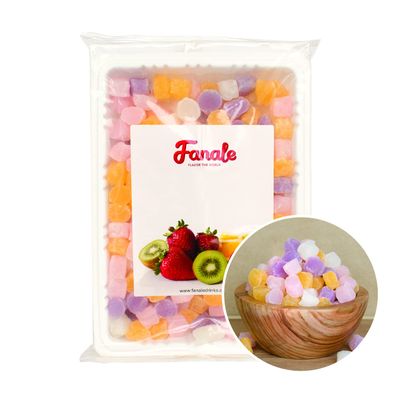 Fanale Mini Mochi Sweet Rice Cake - Rainbow Mixed Color Snack for Frozen Yogurt ToppingsIce Cream ToppingsShaved Ice Toppings 300g | 10.6oz | 0.7lb MOC006