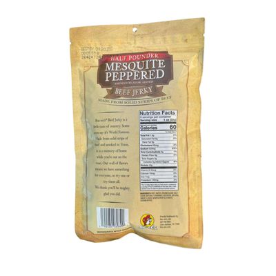 Buc-ee's Mesquite Peppered Beef Jerky - 8 oz | Premium Handcrafted Snack | Savory, Smoky, and Protein-Packed Snack | Made in Texas - 1 bag