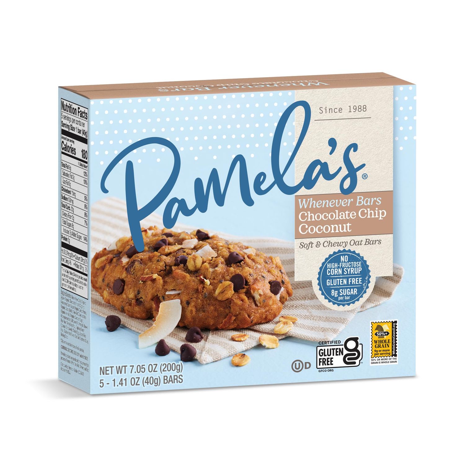 Pamelas Bar Oat Ccnut Chc Chp 5pk