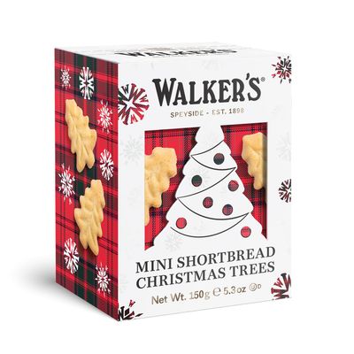 Walker&#39;s Shortbread Christmas Tree Shaped Mini Holiday Cookies, All-Butter Shortbread Cookies, 5.3 Oz Box