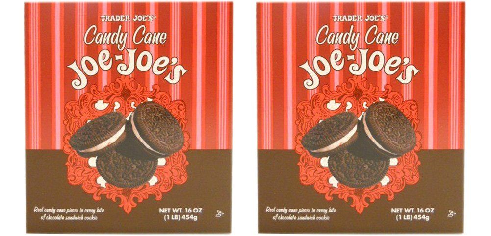 Trader Joes Candy Cane Joe Joes Sandwich Cookies (Pack of 2) Limited Edition for the Holidays