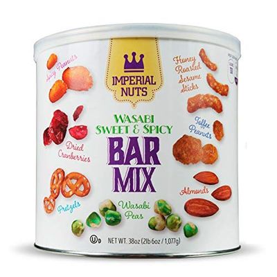 Imperial Mixed Nuts Bar Mix - Tasty Nut Snack for Any Occasion - Wasabi Peas, Almonds, Pretzels, Honey Roasted Sesame Sticks, Dried Cranberries, Spicy &amp; Toffee Peanuts (Wasabi Sweet &amp; Spicy)