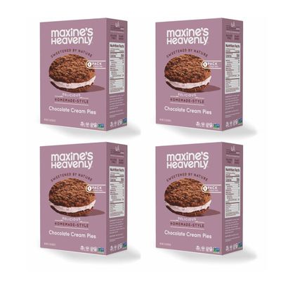 Maxine&#39;s Heavenly Soft Baked Creme Sandwich Cookies | Prebiotic Fiber, Low Sugar, Vegan Snacks, Plant Based Snack, Gluten Free Snack - Healthy Snacks | 4 Pack (Chocolate Creme Sandwich)