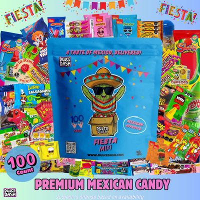 Mexican Candy Mix 100 pcs - Dulces Mexicanos Surtidos, Mexican Snacks, Mexican Candies, Sweet, Sour and Spicy Mexican Candy Assortment, Snack Box for Kids and Adults by DULCE DASH