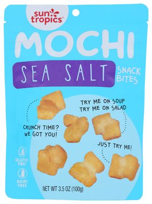Sun Tropics Mochi Snack Bites, Sea Salt, Dairy Free, Gluten Free, 3.5 Oz (Pack of 12)