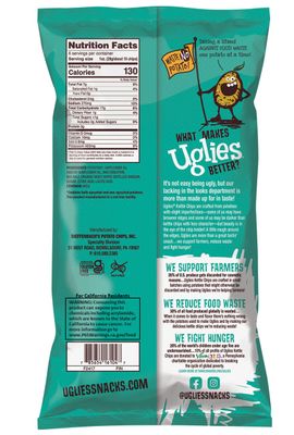 UGLIES Kettle-Cooked Potato Chips, Gluten-Free Snacks, Kosher-Friendly, Non-GMO Snacks for Kids or Office, Lunch Snacks, Individual Snack Packs, Salt and Vinegar Potato Chips, 6 Oz. Each, Pack of 4