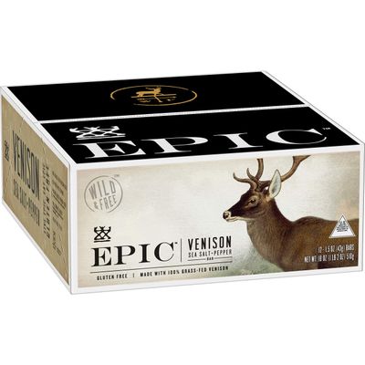 Epic Provisions Venison Sea Salt &amp; Pepper Bars 12 count