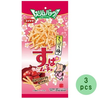 Slim Bag Stick Potato Snacks Suppamucho Refreshing Plum Taste 1.4oz 3pcs Japanese koikeya Ninjapo