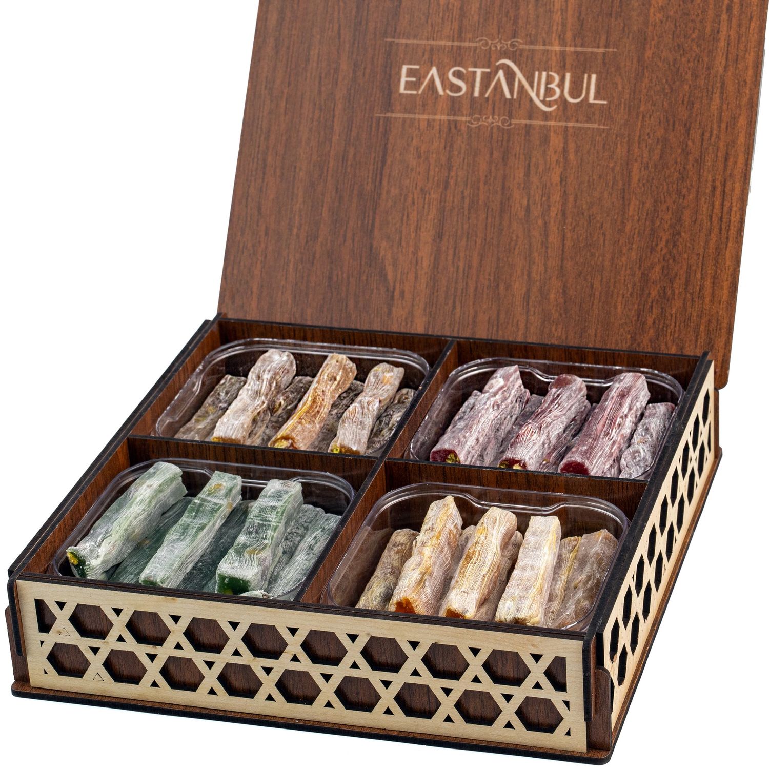 Eastanbul Turkish Delight Pistachio 32oz, Turkish Delights Assorted, Turkish Delights Candy in Souvenir Wooden Gift Box, Turkish Candy, Lokum, Turkish Sweets, Luxury Food Gifts