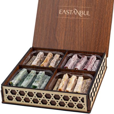 Eastanbul Turkish Delight Pistachio 32oz, Turkish Delights Assorted, Turkish Delights Candy in Souvenir Wooden Gift Box, Turkish Candy, Lokum, Turkish Sweets, Luxury Food Gifts