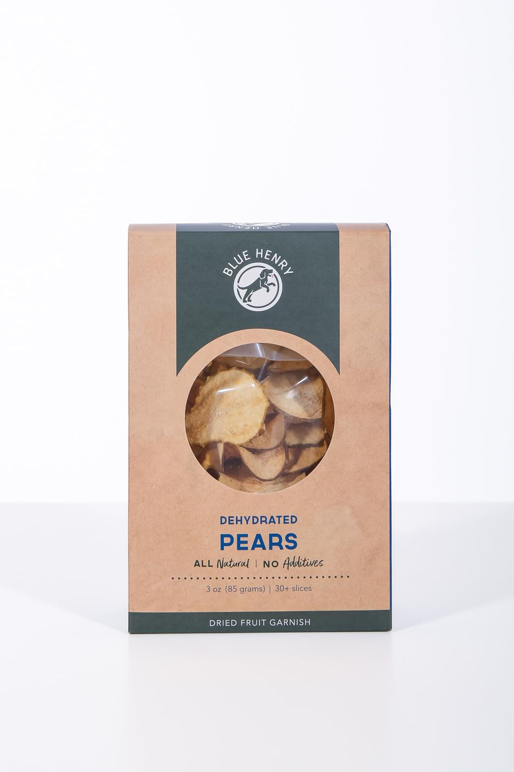 BlueHenry Dehydrated Pear Fruit Garnish Slices - 3oz Bag - 30 slices Made in USA - All Natural - Vegan, Gluten Free - For Cocktails, Baking, Snacks