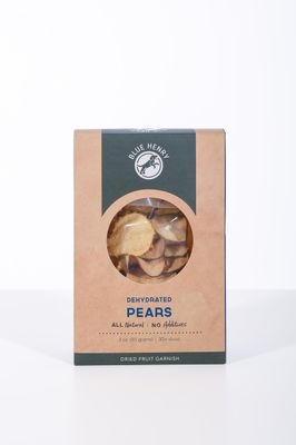 BlueHenry Dehydrated Pear Fruit Garnish Slices - 3oz Bag - 30 slices Made in USA - All Natural - Vegan, Gluten Free - For Cocktails, Baking, Snacks