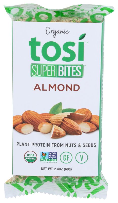 Tosi Organic SuperBites Vegan Snacks, Almond, 2.4 Oz, Pack of 1