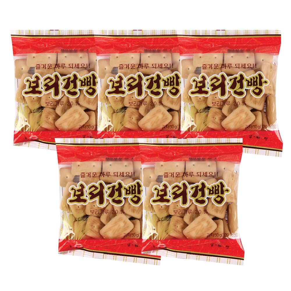 Korean Army Biscuits hardtack Barley Snack 30g x 5 pack - Gun-bbang Geon-ppang