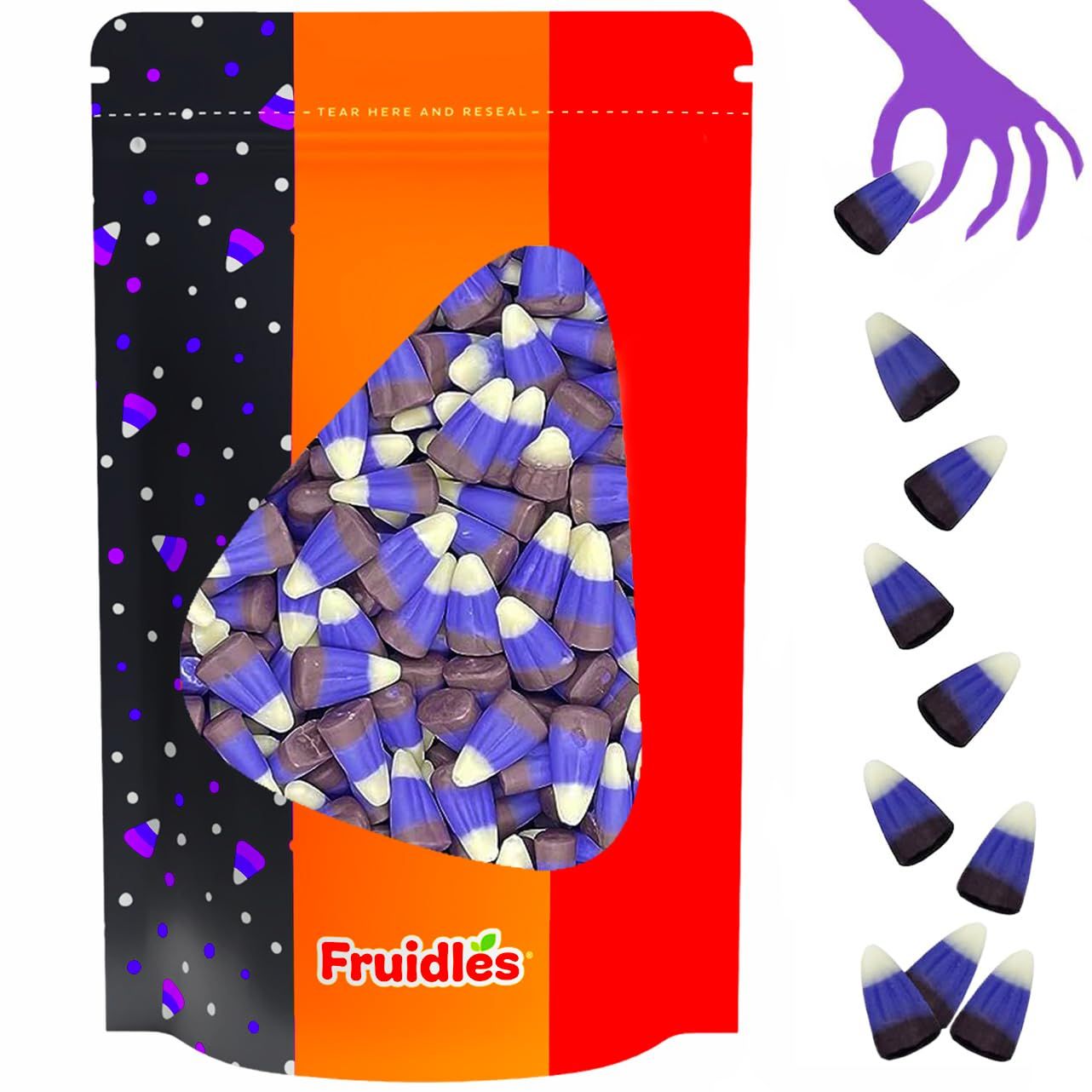 Fruidles Halloween Candy Corn Treats, Gluten-Free, Fun &amp; Festive Holiday Snacking (1 Pound, Blackberry Cobbler)