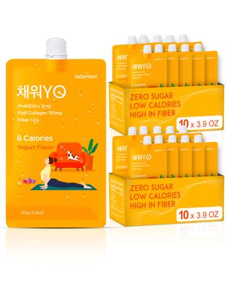 Jadamsun Konjac Jelly Pouches (Yogurt, 20 pcs) - Gluten-Free Drinkable Pouch, Healthy Korean Snacks, Low Calorie, Sugar-Free, Dietary Fiber