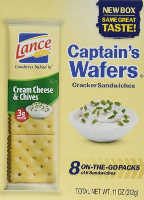 Lance Captain&#39;s Wafers Cream Cheese &amp; Chives Crackers, 3 Pound