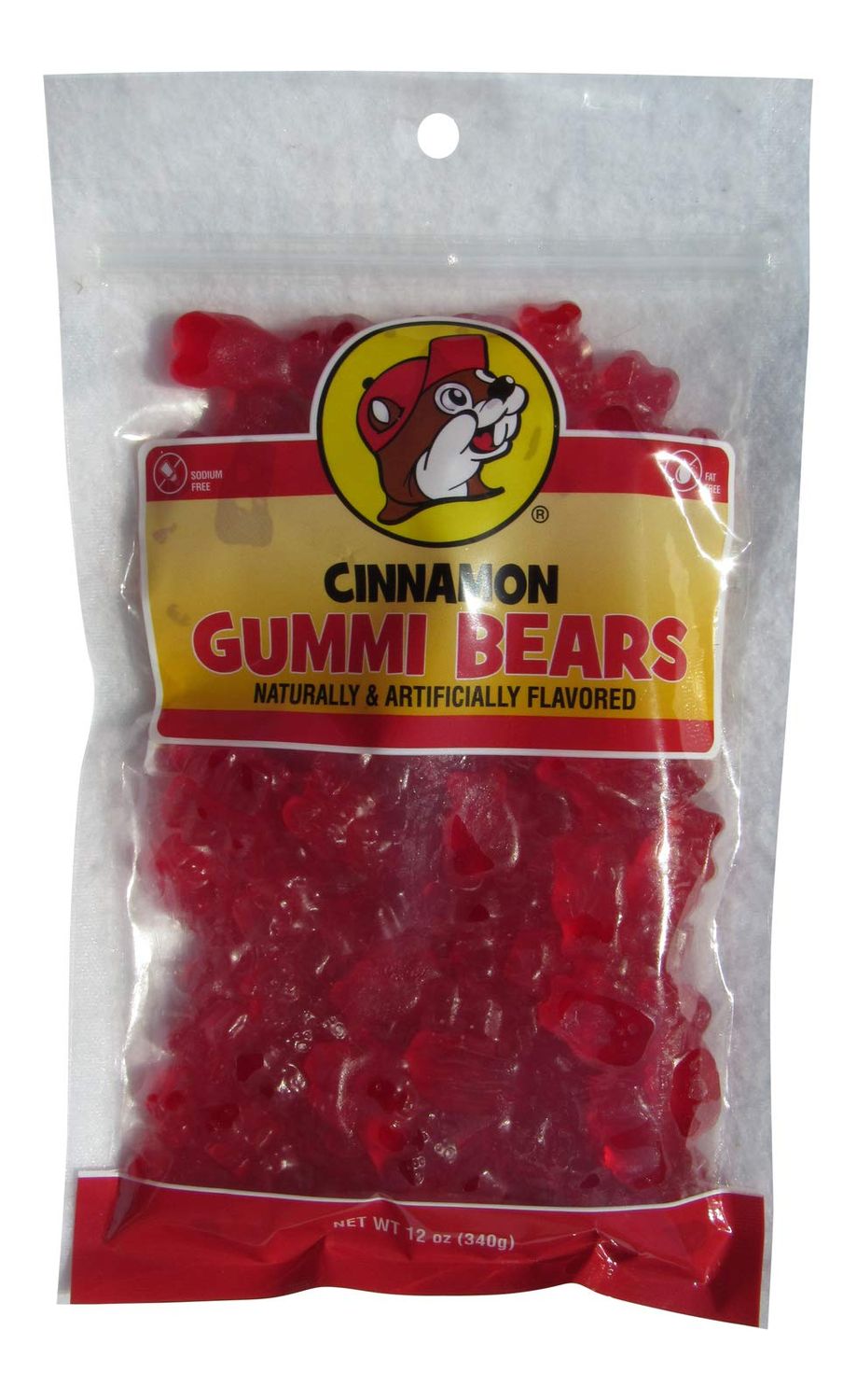 Buc-ees Cinnamon Flavored Gummi Bears in a Resealable Bag, 12 Ounces