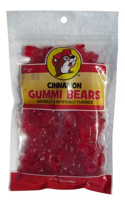 Buc-ees Cinnamon Flavored Gummi Bears in a Resealable Bag, 12 Ounces