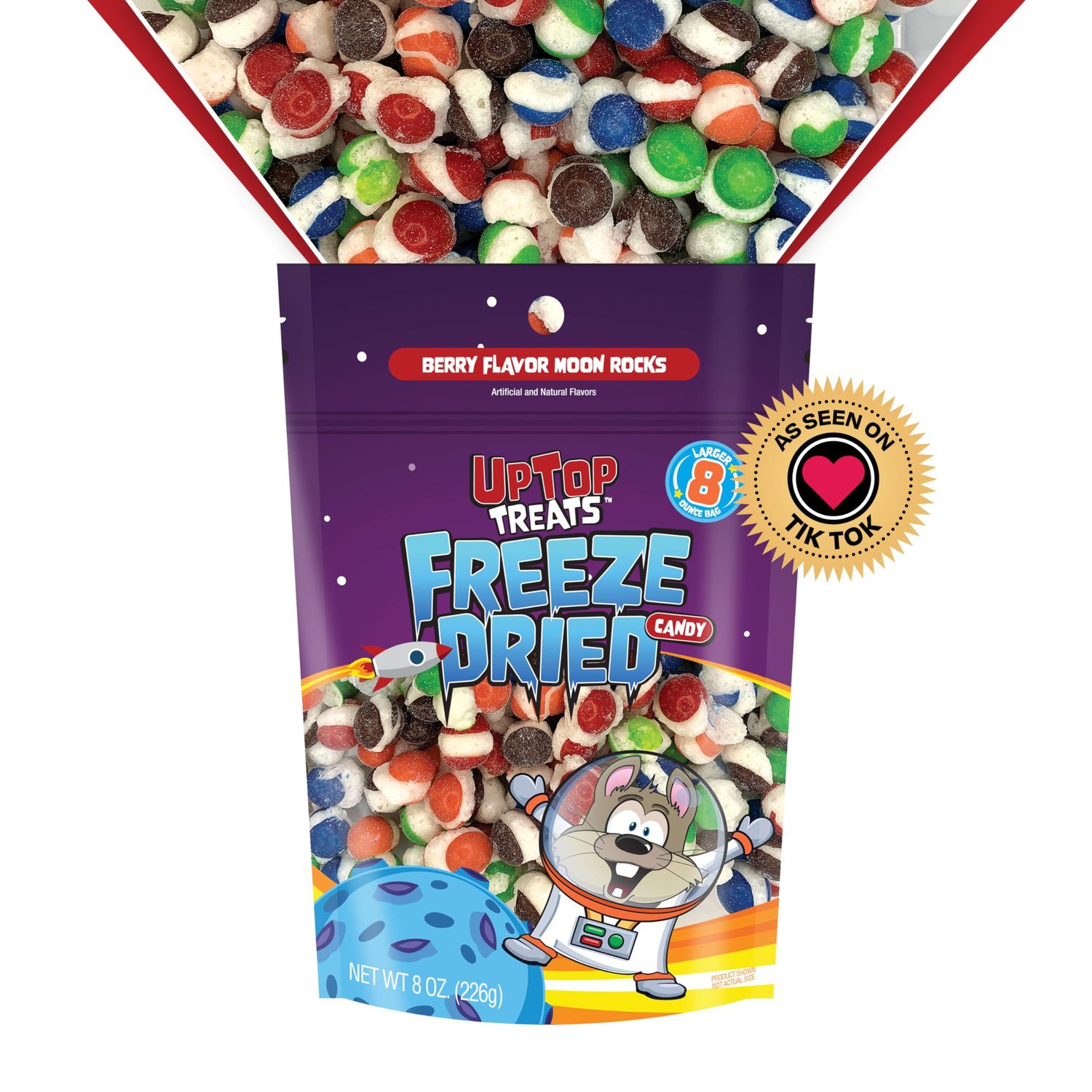 Berry Moon Rocks - Freeze Dried Candy | 8oz Bag | Berry Flavors - Berry Punch, Strawberry, Melon Berry, Wild Cherry, &amp; Raspberry | For Backpacking, Camping, or as a Gift - Freeze-Dried in the USA