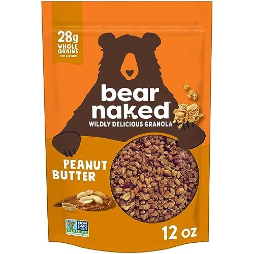 Bear Naked Granola Cereal, Whole Grain Granola, Breakfast Snacks, Peanut Butter, 12oz Bag (1 Bag)