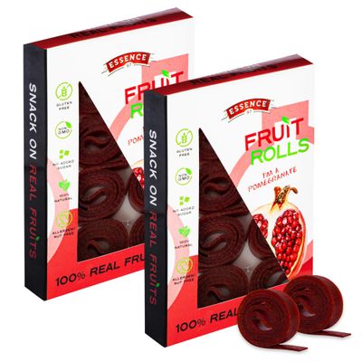 Fruit Roll Ups Healthy Snacks for Kids and Adults Vegan non-GMO no Added Sugar Natural Pomegranate Fruit Strips for School and Lunch 16 Count