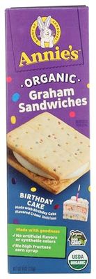 Annie&#39;s Homegrown Organic Birthday Cake Graham Sandwiches, 8 OZ