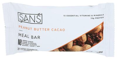 SANS Meal Bar Peanut Butter Cacao Meal Bar, 3 OZ