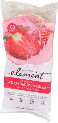 Element Snacks Organic Rice Cake Strawberry and Cream, 3.5 oz