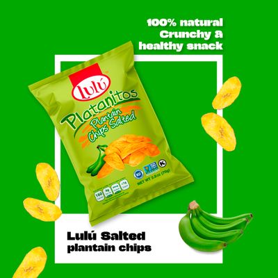 LULU Plantain Chips | Salted Plantain Chips | Whole 30 | Plantain Chips Individual Bags | Healthy Snack | Bulk Chips | Plantain Chips Lightly Salted | Whole 30 Snacks | No Sugar | Gluten Free, Kosher