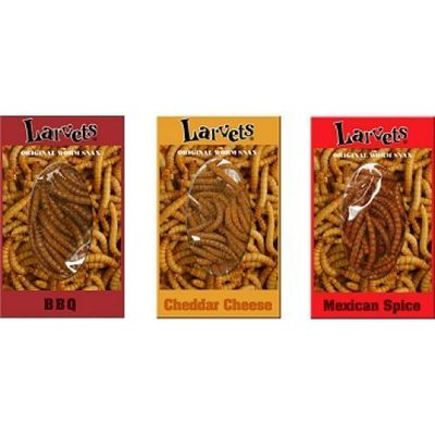 Larvets Sampler Gift Pack- BBQ, Cheddar Cheese, &amp; Mexican Spice 1.9g each, Sampler Gift Pack of 3