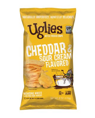 UGLIES Cheddar and Sour Cream Kettle-Cooked Potato Chips, Gluten-Free Snacks, Kosher Chips, Non-GMO Snacks for Kids or Office, Lunch Snacks, Individual Snack Packs, 6 Oz. Bags, Pack of 4