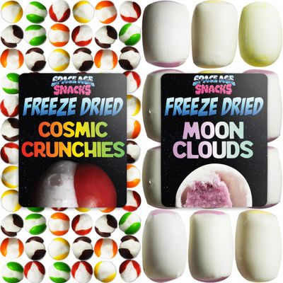 Freeze Dried Candy Variety Pack - with Freeze Dried Cosmic Crunchies and Moon Clouds Freeze Dried Shipped in Box for Protection