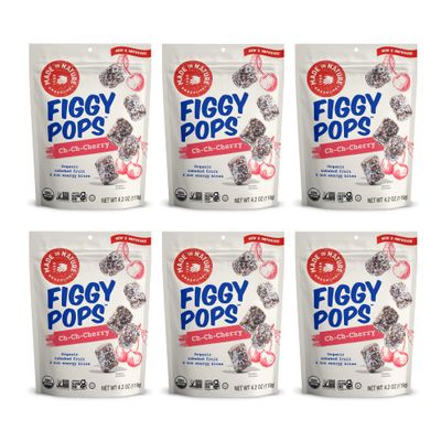 Made In Nature Organic Figgy Pops, Ch-Ch-Cherry, 4.2 Ounce (Pack of 6) - Unbaked Fruit &amp; Nut Energy Bites, Non-GMO, Gluten Free, Vegan
