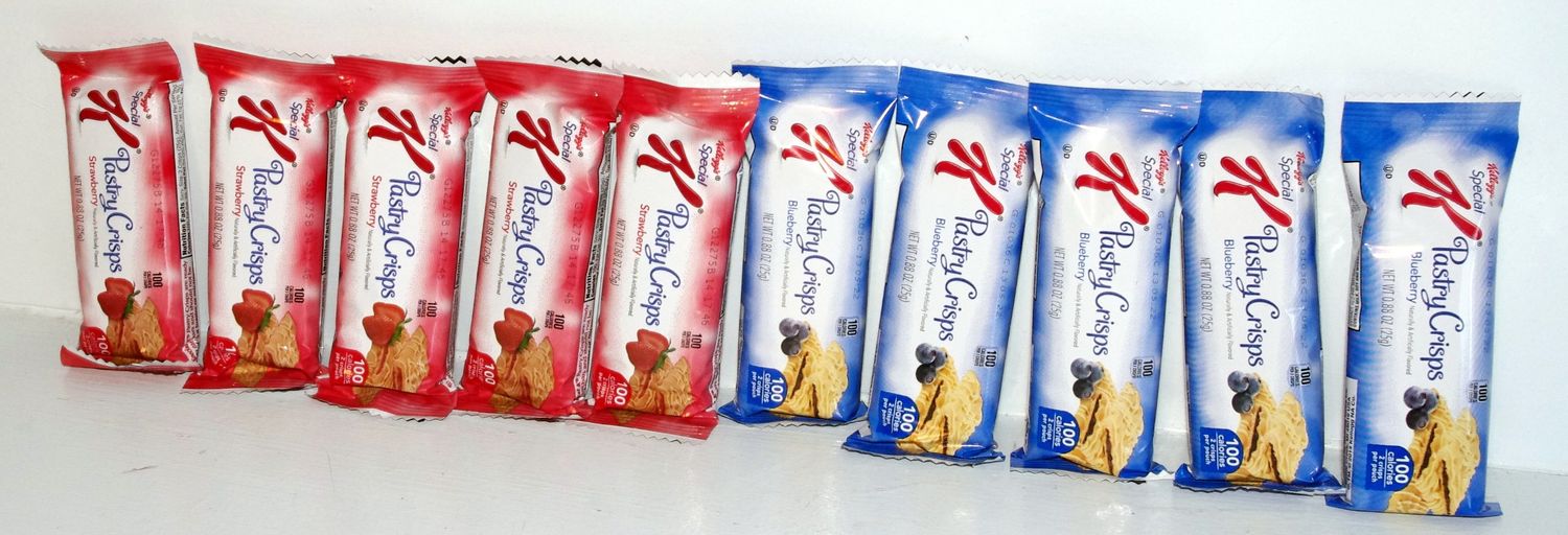 Kellogg&#39;s Pastry Crisps .88 oz. Bars - 5 Blueberry &amp; 5 Strawberry - 10 Bars